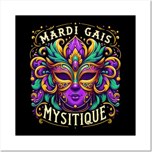 Mardi Gras Mystique Mask: Enchanting Carnival Elegance Posters and Art